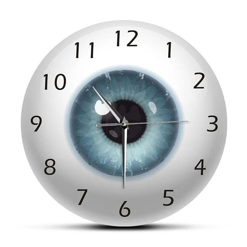L'oeil globe oculaire avec beauté contact élève noyau vue vue ophtalmologie horloge murale muette magasin optique nouveauté montre murale cadeau LJ201211