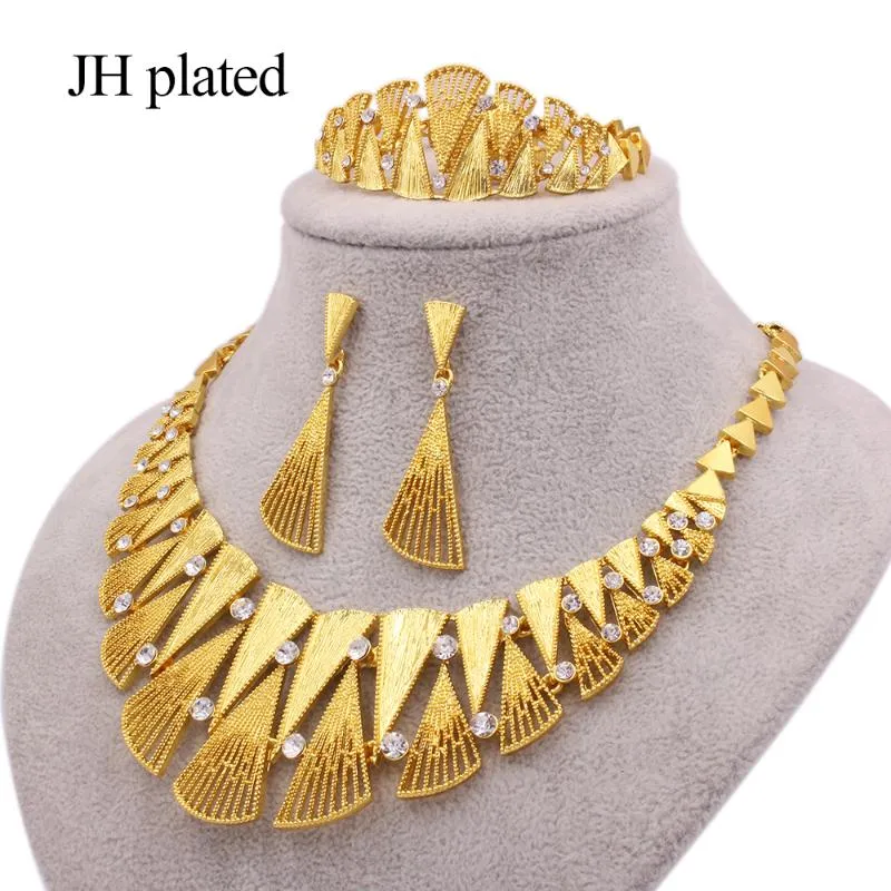 Conjuntos de colar de jóias 24k cor ouro dubai luxo para mulheres presentes do casamento africano bridal bracelete brincos brincos anel jóias conjunto