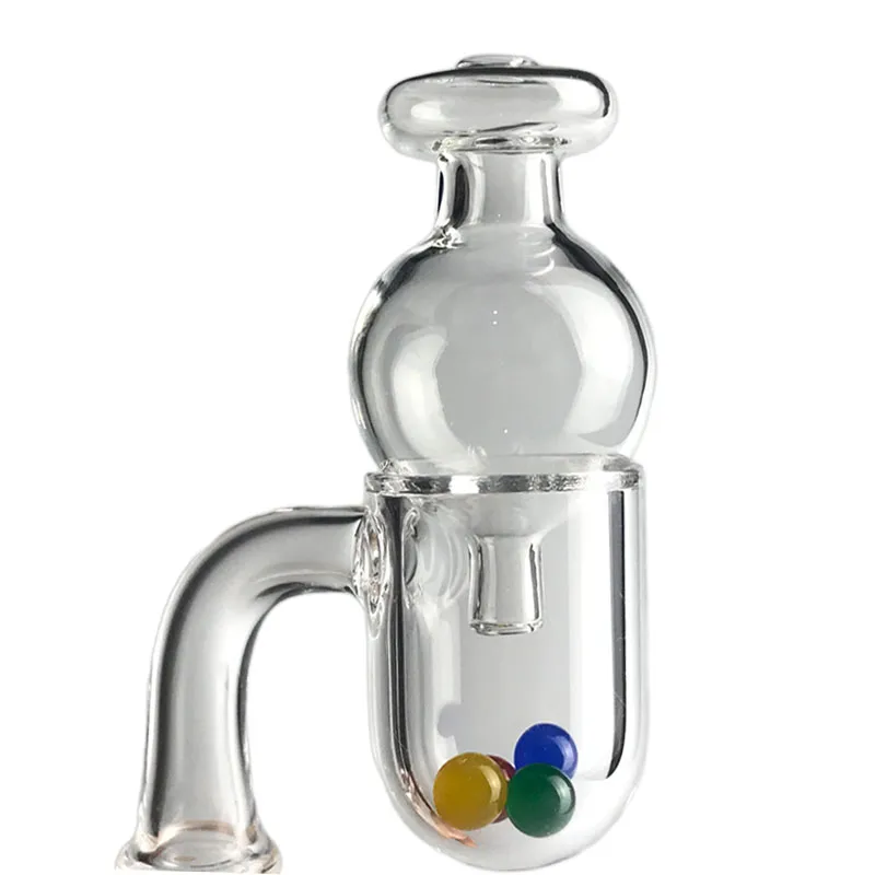 25mm 3mm d'épaisseur narguilé biseauté Quartz Banger Carb Cap avec 10mm 14mm tête de fusée à fond rond coloré Terp Pearl Glass Ball Caps Nail