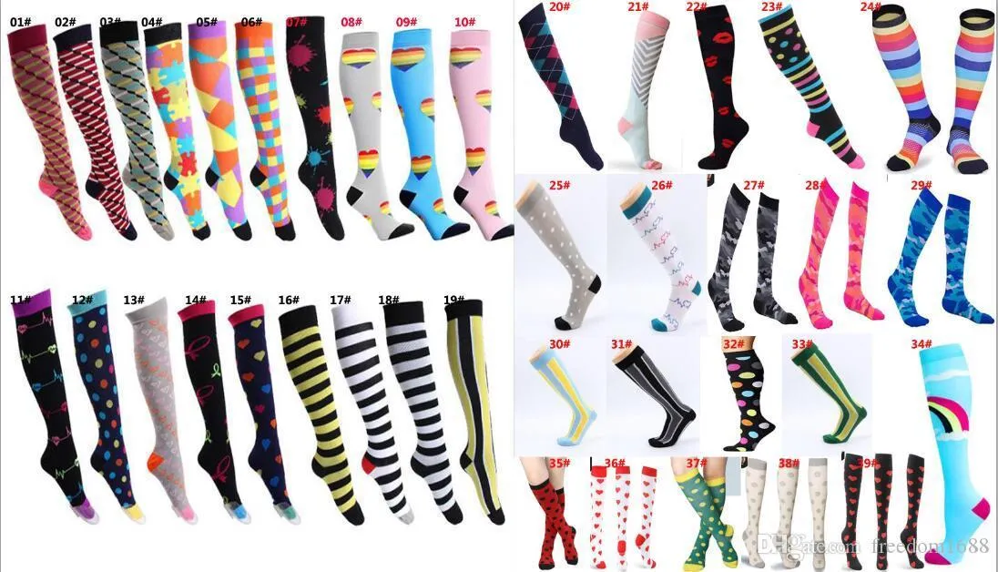 Professional Compression Socks Sports Stretch Socks Breathable Travel Activities Fit for Nurses Shin Splints Flight Travel Sports