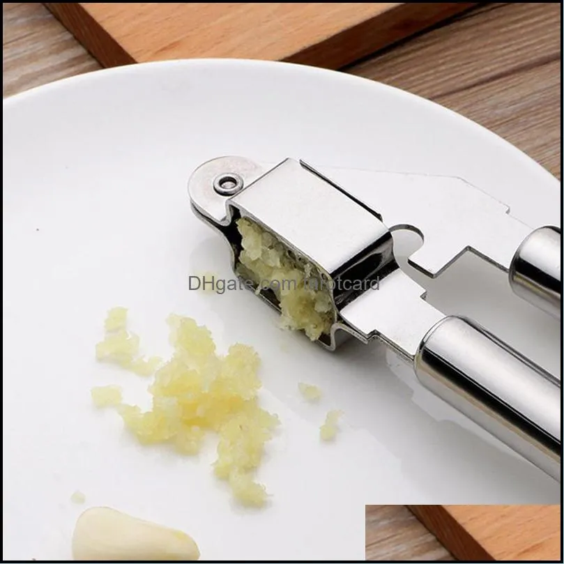 Stainless Steel Garlic Press Crush Device Kitchen Cooking Tool Hand Presser Crusher Ginger Squeezer Slicer Masher Garlic Presses