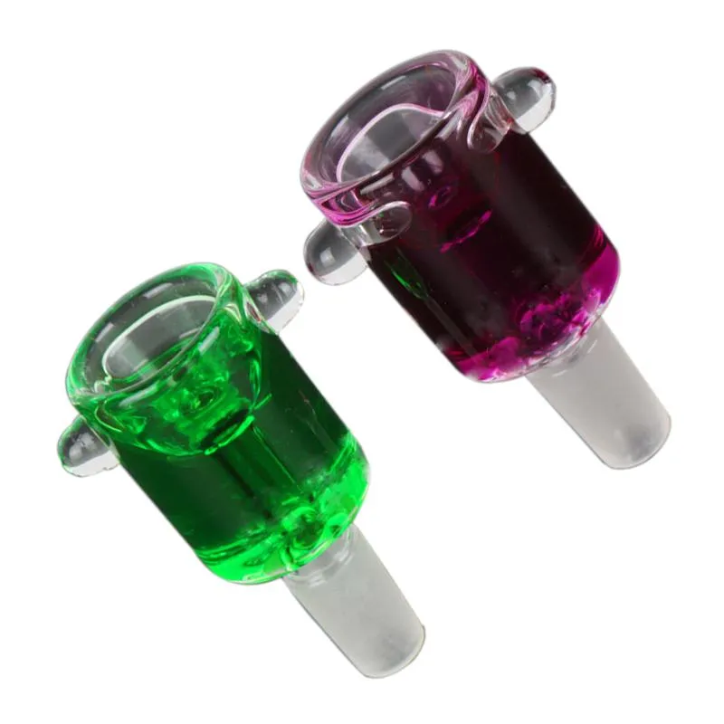 Bol en verre de couleurs remplies de glycérine liquide, artisanat 14mm et 18mm, accessoires pour fumer avec joint mâle pour bangs d'eau