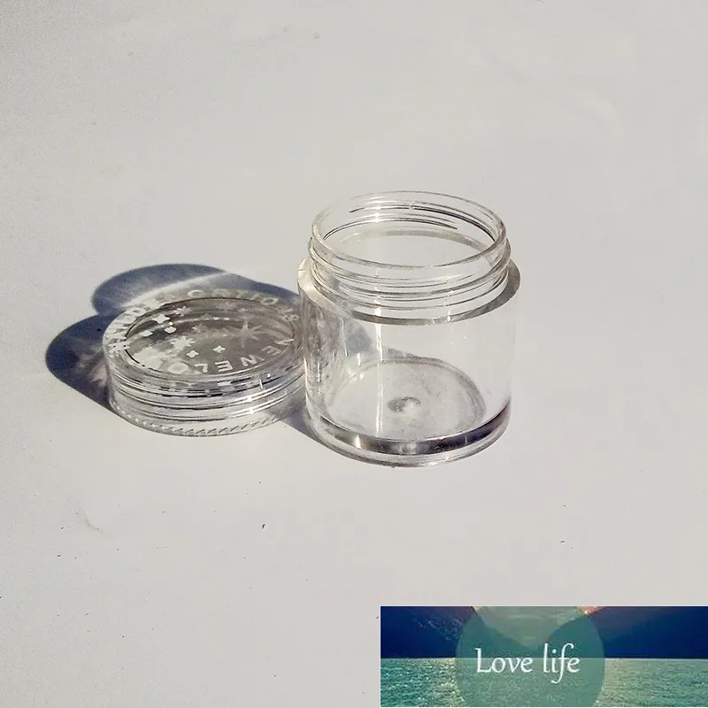 5pcs*10g Clear Round Strong bottle jars pot container empty cosmetic plastic sample container for nail art storage.