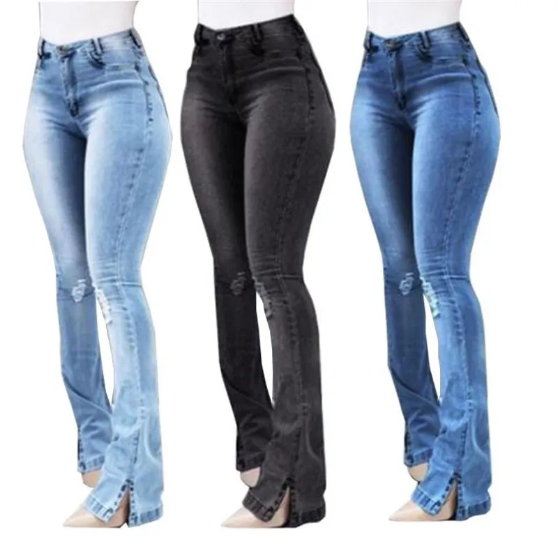 Pantalones vaqueros holgados azules para mujer, Jeans rectos de cintura alta,  ropa de calle Vintage, pantalones vaqueros informales para mujer, pantalones  de pierna ancha - AliExpress