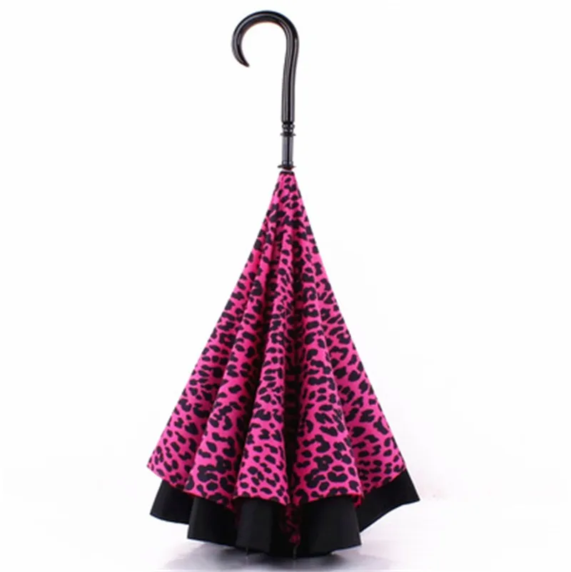 Creative Design Leopard Print Revoury Umbrella Двойной палуба ВМС на уровне Sunscreen Sunshade Umbrellas Солнечный и дождливый Используйте 22ZY H1