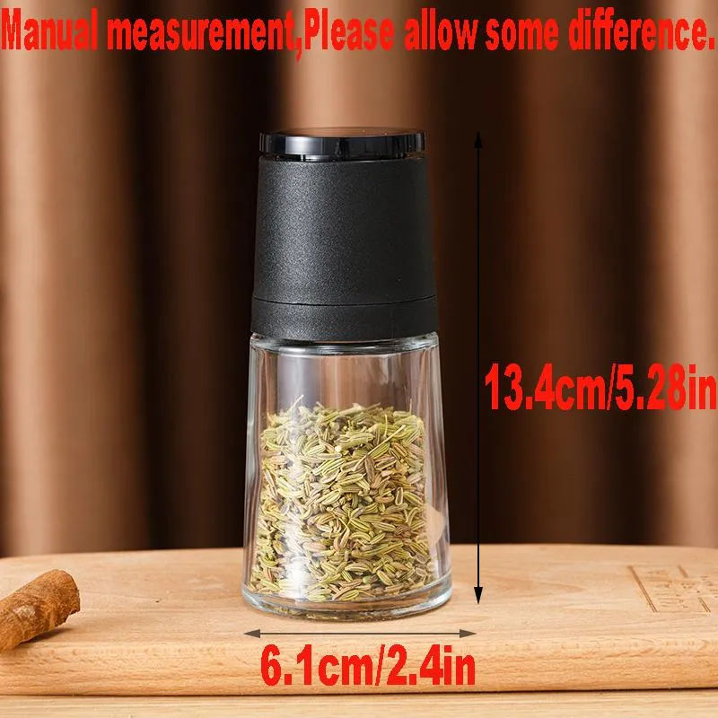 Glass Pepper Grinder Manual Salt Peppers Mill Grinders Herb Spice Shakers Kitchen Tools Adjustable Grinding Gadgets Cooking Accessories wzg TL0658