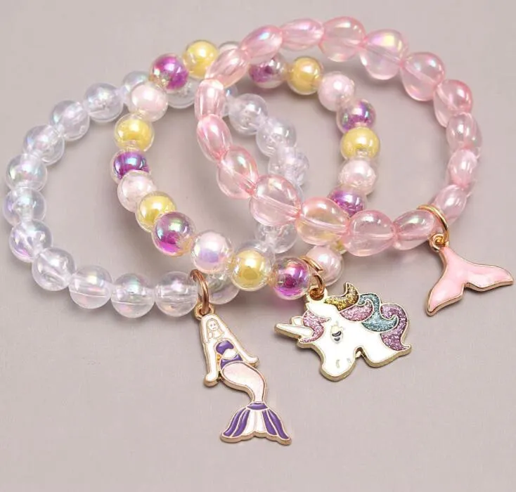 3 Pulseras De Unicornio Arcoíris Para Niñas – Pulseras De La Amistad Con Diseños De Estrella Y Corazón, Regalo Ideal