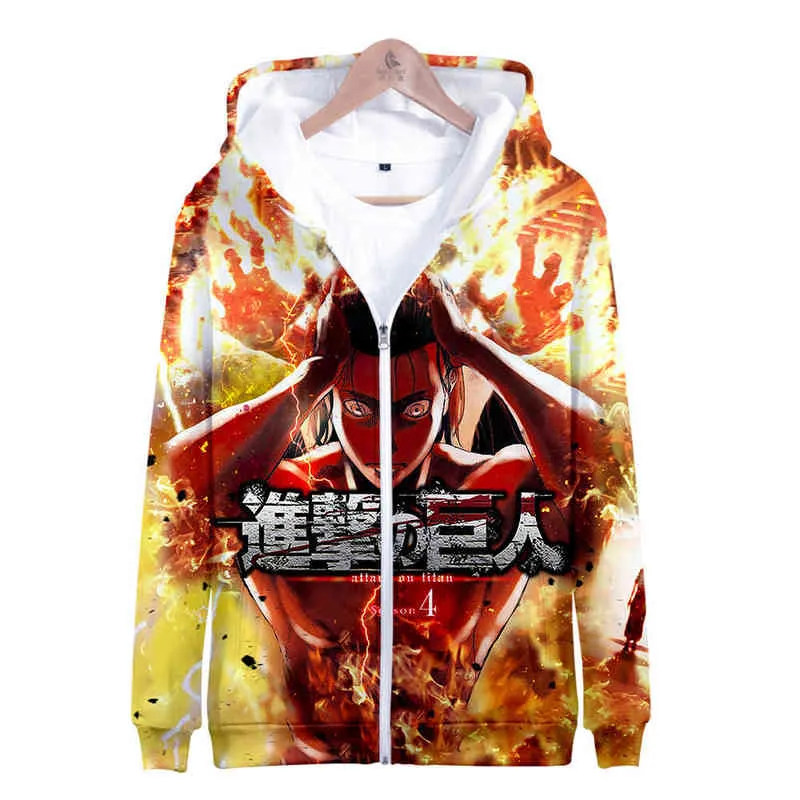 Women/Men Jacket Attack On  S4 3D figure Printed Zipper Hoodies Fashion Long Sleeve Hooded Sweatshirt Titans attack Clothes
