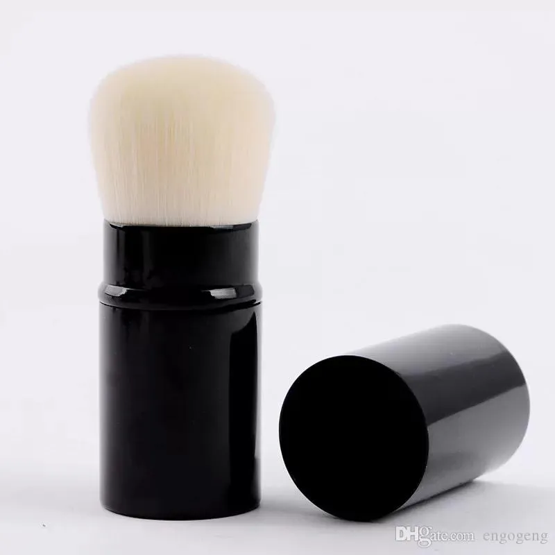 Klassisk makeup borste modestil svart borstad bärbar infällbar svamp borste foundation pulver rodnad borste med presentlåda305U