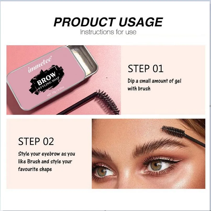 Savon coiffant pour sourcils de qualité supérieure, baume de maquillage, Kit de savon pour sourcils, Gel fixant les sourcils, teinte imperméable, pommade, savon façonnant les sourcils