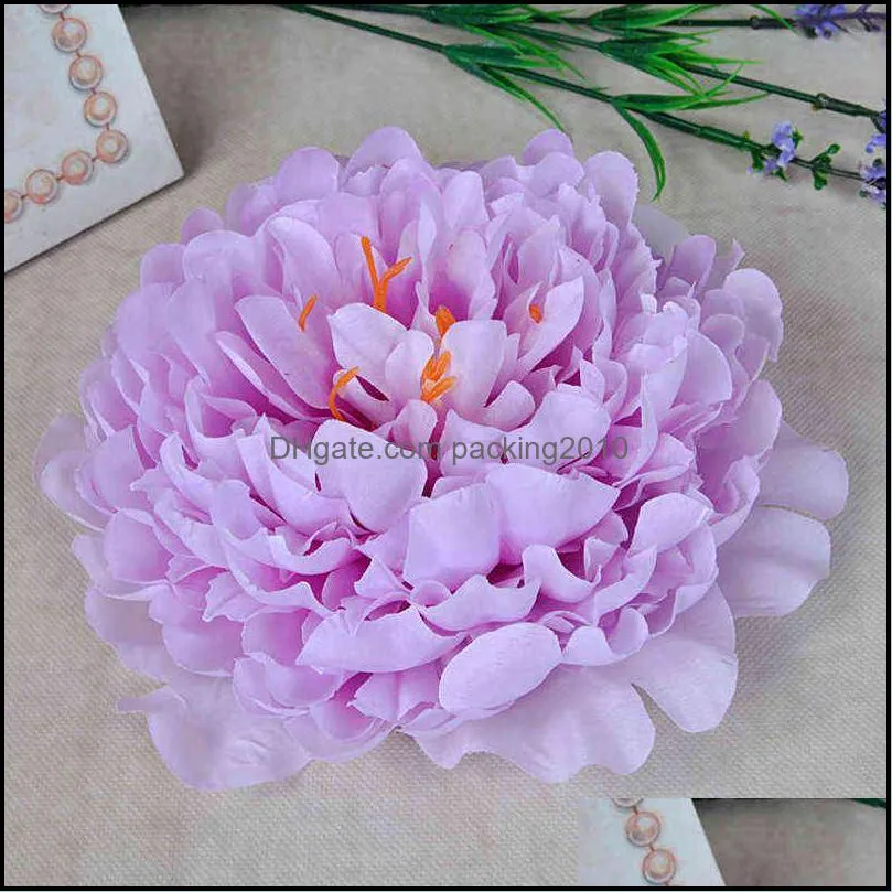 10pcs Artificial Peony Flower Heads DIY Wedding Wreath Home el Background Wall Decoration Fake Flower Multicolor 220110