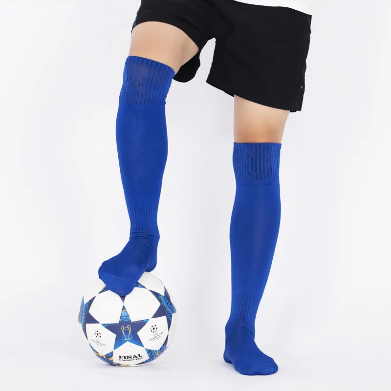 2 paires de chaussettes de football pour homme au-dessus du genou Chaussettes de sport à course longue Noir Blanc Bleu Couleur Respirant Chaussettes athlétiques à course mince 201027