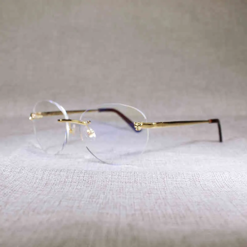 2022 fabbrica all'ingrosso dito Luipaard stile occhiali da sole casuali uomini quadrati ombra metalli montatura in vetro trasparente donne per accessori per occhiali da spiaggia