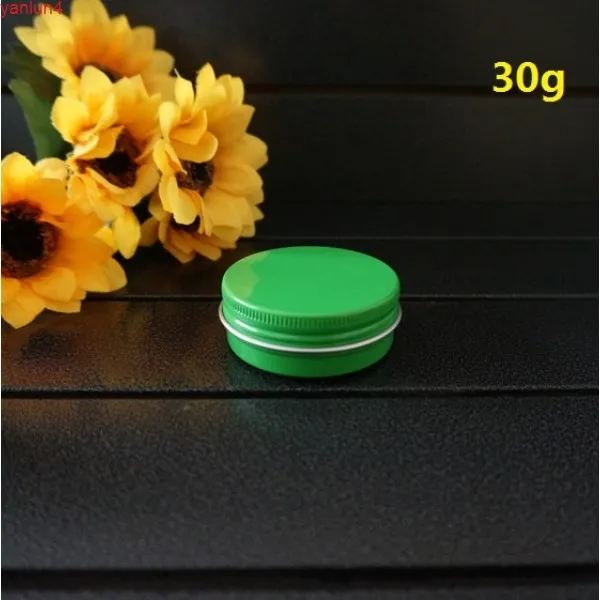 30g 52*21mm caja de aluminio redonda verde latas de Metal 30ml crema cosmética vacía DIY tarro portátil tetera contenedores de alta calidad