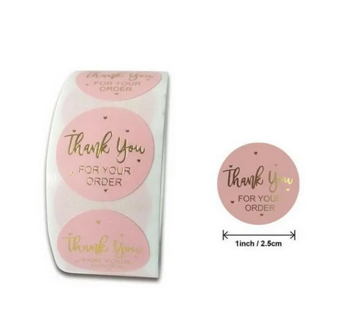 Adesivi Colori rosa 500 pezzi/rotolo 10 stili Fiori Cuore Grazie Adesivo adesivo Scrapbooking Fatto a mano Business Pac sqcavA dhseller2010