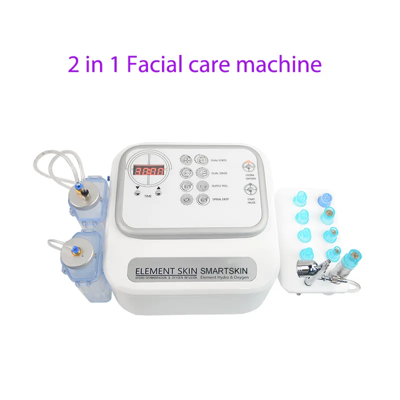 2 i 1 microdermabrasion syre ansiktsmaskiner system vatten syre jet skalmaskin för hudvård djup rengöring spa utrustning