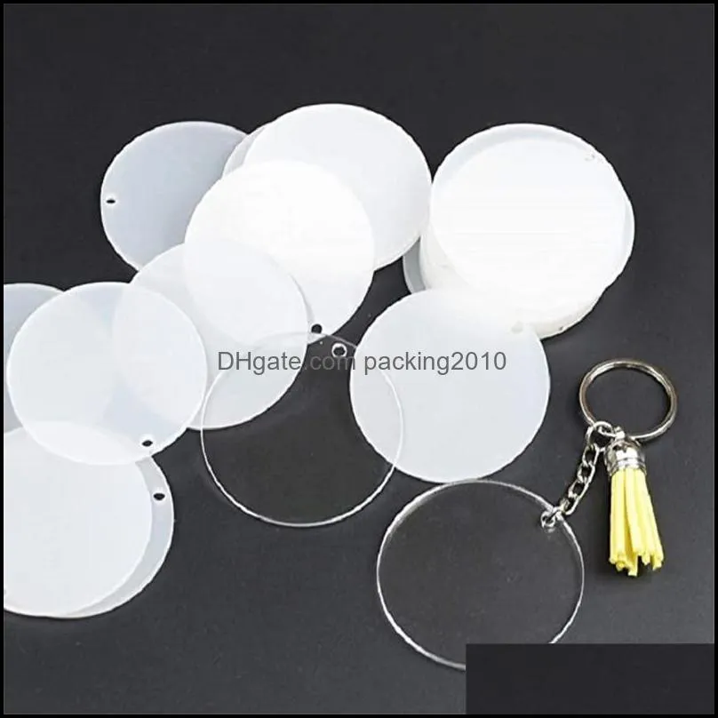 90Pcs Acrylic Clear Circle Discs Keychain 30 Set Round Acrylic Keychain Blanks DIY Craft Gift Pendant for Wedding Festival HHE12809