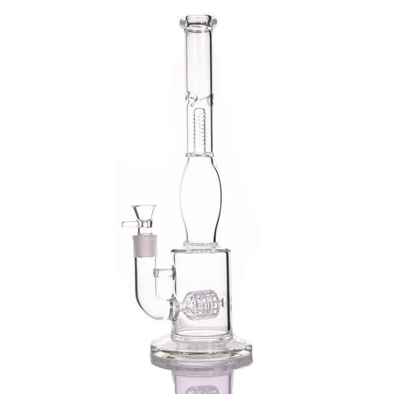 Hot Selling 14 inches Water Pipe With hookahs Tire Style And Honeycomb bong Glass Diffuser Percolator Bongs
