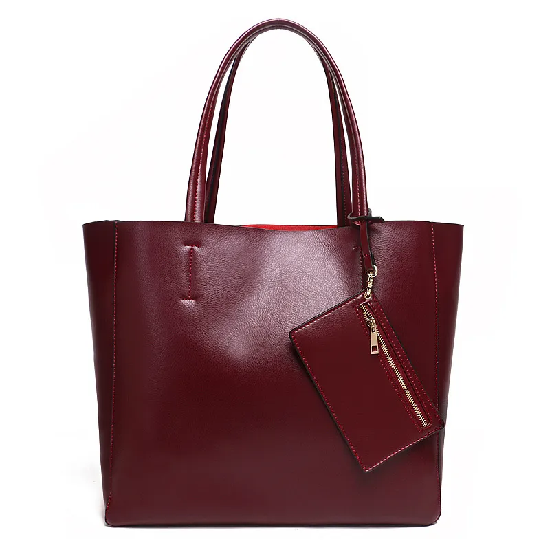 EFFINI Factory Women's Bag Handbags Purses 2021 Fashion Genuine Real Leather Big Shopping Tote Bag Ladies Large Capacity Composite Bag