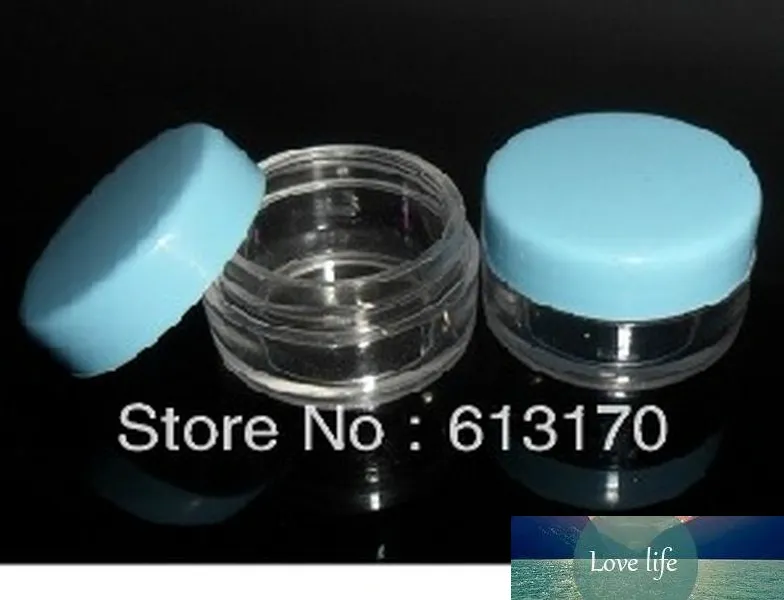 Cream Jar Kosmetisk Förpackning Container Prov Raffillerbar Väska Plast Resa 100st 5g Klar 5 ml Rosa, Blå, Vit Tom Mini