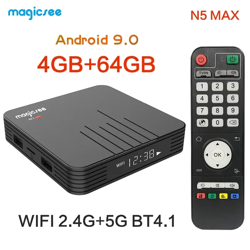 Magicsee N5 MAX Android TV Box Smart TV Amlogic S905X3 Android 9.Top ...
