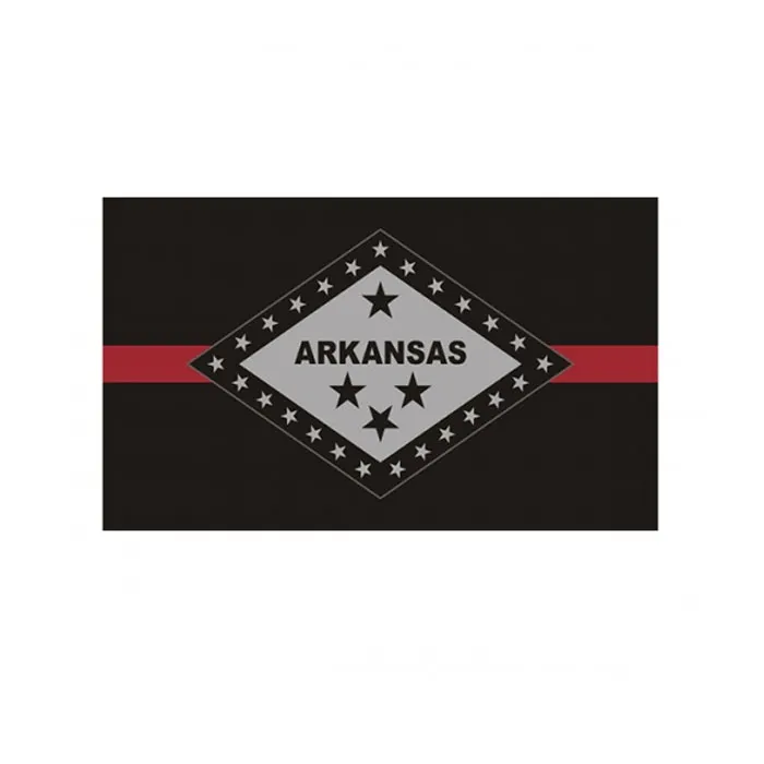 Arkansas State Flag Thin Red Line Flag 3x5 FT Firefighter Banner 90x150cm Festival Gift 100D Polyester Indoor Outdoor Printed Flag