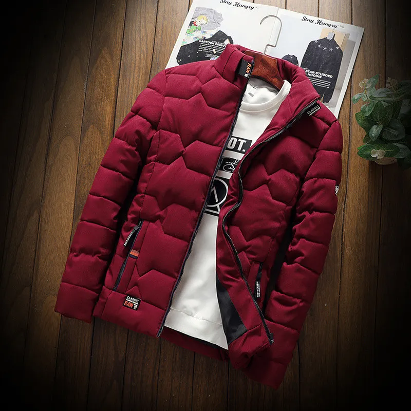 Thick Warm Men's Down Parka puffer jacket with Cotton