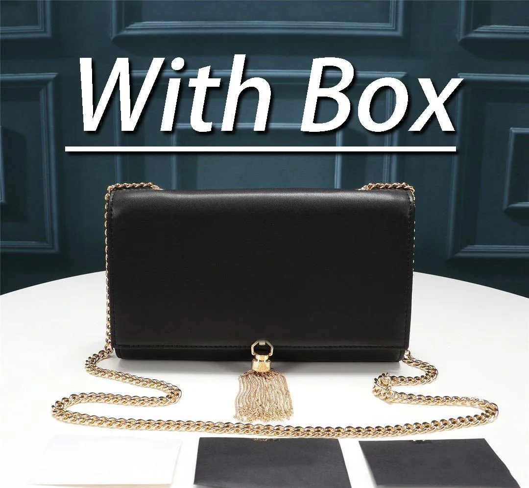 Mit Box Mode Luxus Designer Frauen Handtasche Hohe Qualität Glattes Echtes Leder Cross Body Quaste Klappe Taschen Rindsleder Schwarz Geldbörse Einkaufstasche