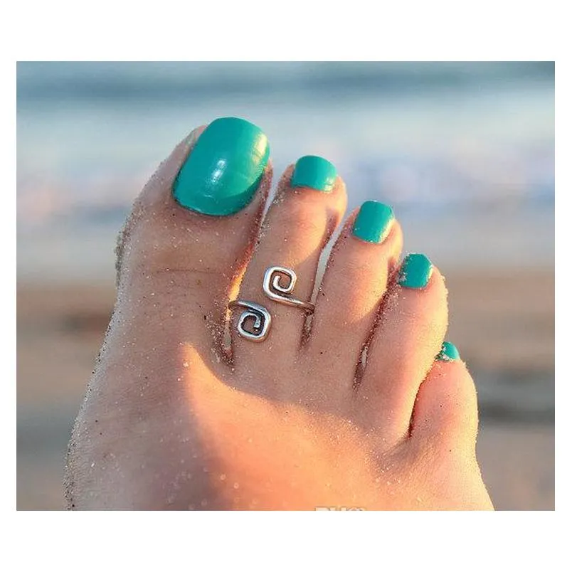 beach fashion show retro style luck 8 words toe ring foot ring wholesale shipping