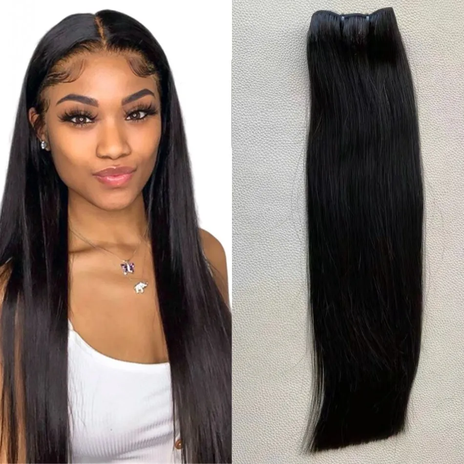 Virgem de cabelo humano virgem não processado Bundles óssea de cor natural de cor natural Extensões de tecedão 3 peças 3 peças