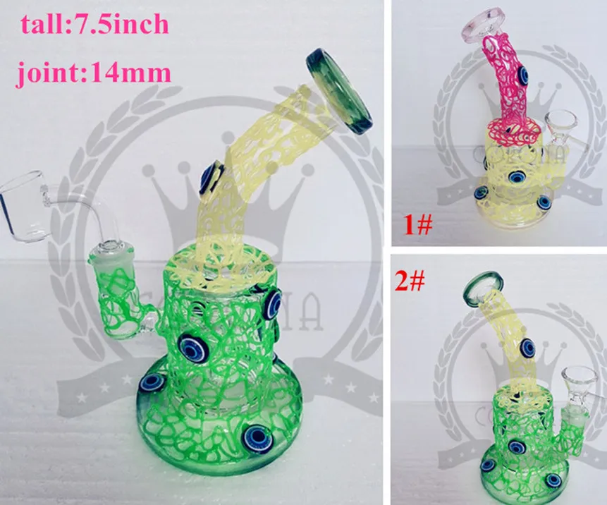 New Arrival hookahs Glass bongs with 5 arms chamber recycler perc water pipe dab rig shisha hookah 14mm joint