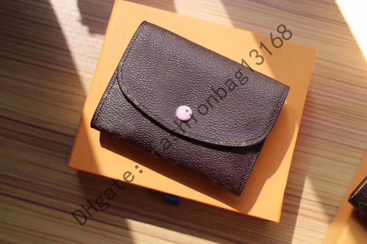 M41939 Wholesale luxury real leather lady Purses short wallets Card holder women man classic zipper pocket qwerq