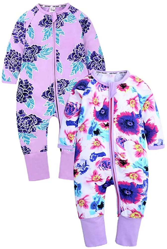 Infantile bébé barboteuses rayé pieds remis pyjama dormeur fermeture éclair barboteuse nouveau-né bébé vêtements