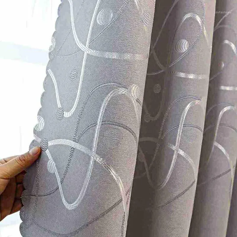 Curtain Drapes Popangel 2021 Design 100% Polyester Jacquard Blackout Living Room Window Curtain ska anpassas sovrumsgardiner1