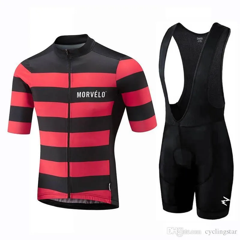 Morvelo Team 2020 Men Cycling Jersey bib shorts suit Summer Quick Dry Short Sleeve cycling outfits Road Bike uniform Sportswear Y122704