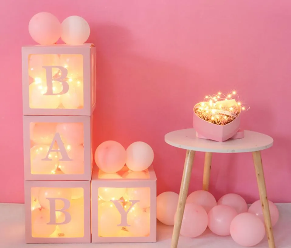 Şeffaf Sürpriz Bebek Balon Hediye Paketi Paketi Düğün Doğum Günü Partisi Dekorasyon Reklam Mektup Balonlar Kutusu