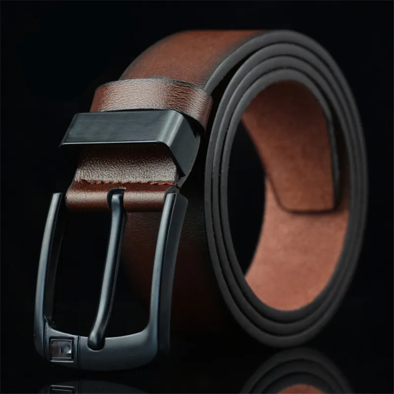 Party Favor PD001 Fashion PU Leather Men's Belts with Needle Buckle Casual Belt for Men Brown Black Coffee 3 Colors