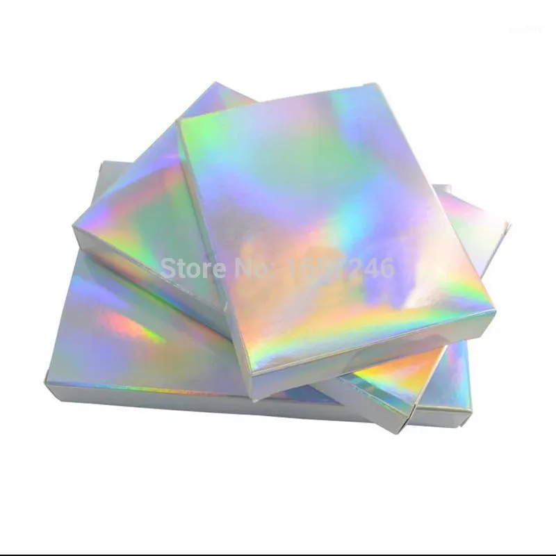 Present Wrap 500st Holograms Laser Paper Box Cartons Package Cosmetics Makeup Boxes Wedding Favor Candy1