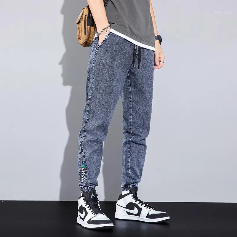 Męskie dżinsy 2022 Marka Letnia Długość kostki Baggy Mężczyźni Streetwear Jogger Fashion Print Denim Spodnie Harem Spodnie S-8XL