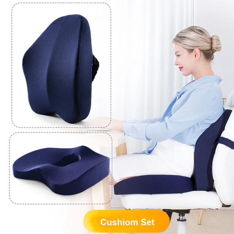 Memory Foam Seat Cushion Orthopedic Pillow Coccyx Office Chair