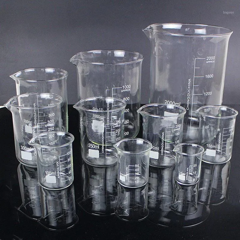 / Set 25ml / 50ml / 100ml / 150ml / 500ml Glass Beaker Química