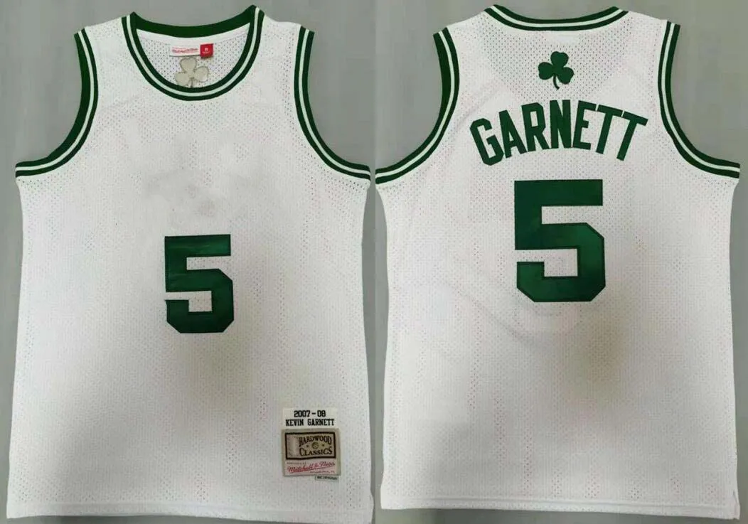 Throwback Basketball 34 Ray Allen Jersey Retro 33 Larry Paul Pierce 5 Kevin Garnett 6 Bill Russell Tracy McGrady Penny Hardaway 32 Vintage White Green