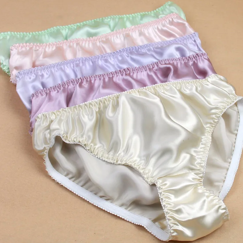 6 Pack Womens Silk Satin Respiratory Pink Satin Panties Stylish