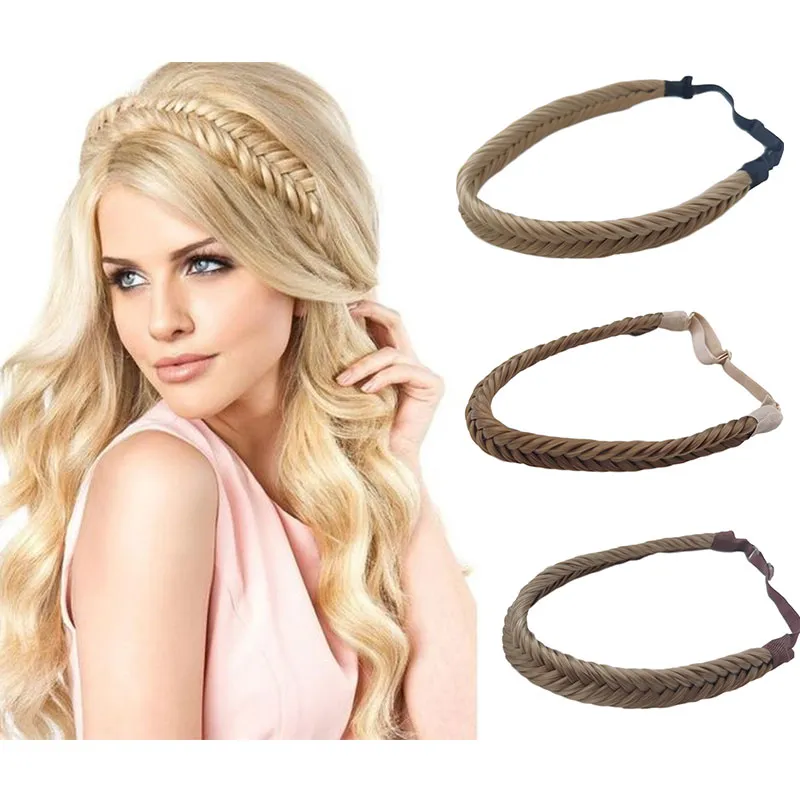 Synthetic Fishbone Hair Wrap Braid Headband For Braiding Hair 3.5