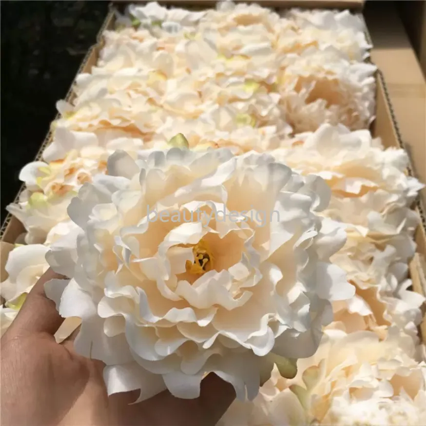 I lager högkvalitativ silke Peony Flower Heads Wedding Party Decoration Silk Peony Camellia Rose Flower Wedding Decoration SS0410