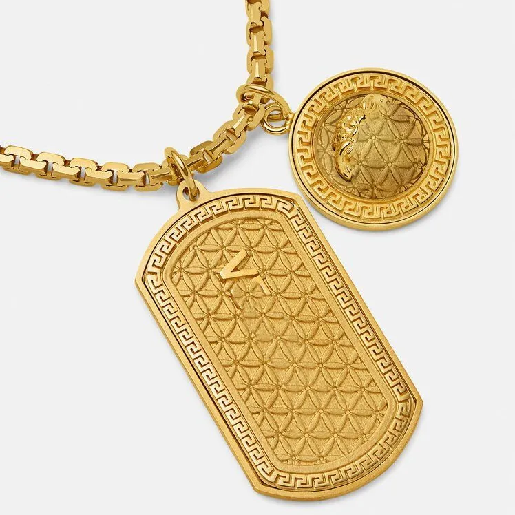 Lyx märke Vintage Gold Halsband Aldrig blekna 18k kedja Hänge Klassisk stil Toppkvalitet 2022 Officiell senaste modeller Pendants för man för kvinna