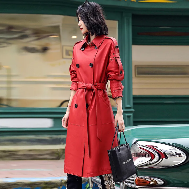 Red plus cheap size trench coat