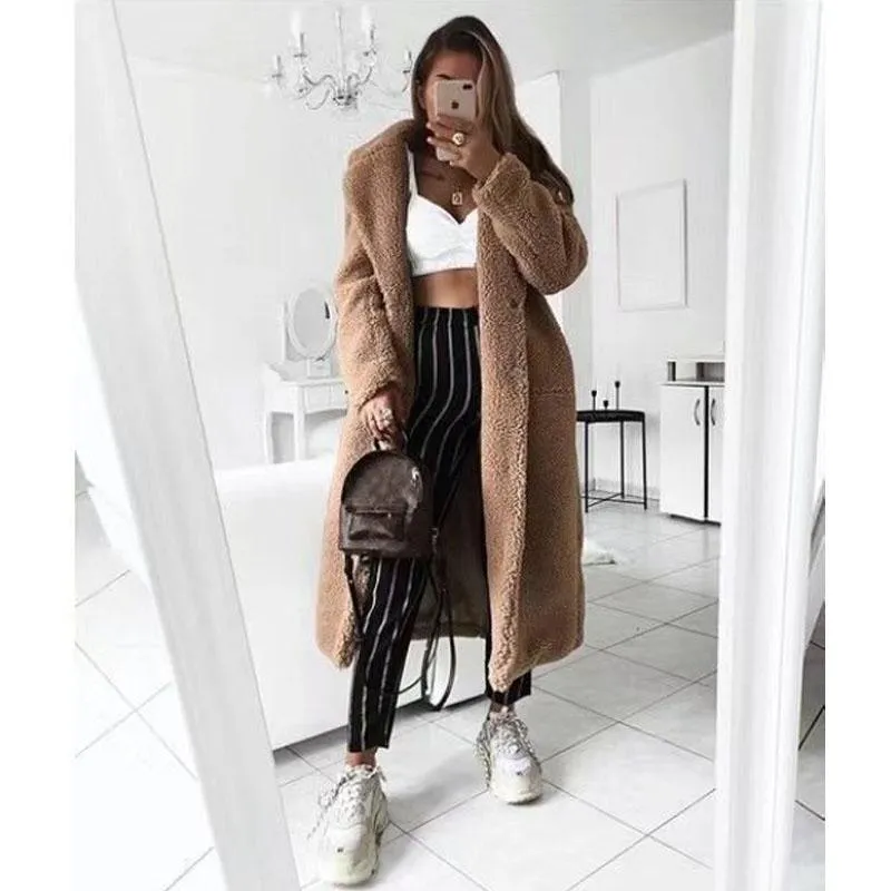Faux Fur Teddy Coat Cozy Warm for 2024 Winter