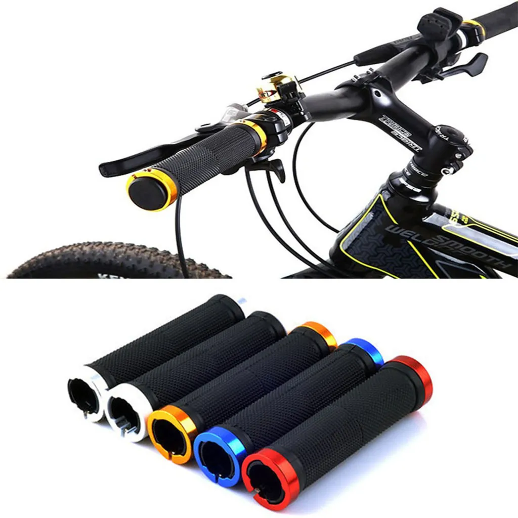 2pcs 자전거 산 도로 자전거 자전거 자전거 MTB 핸들 바 커버 그립 부드러운 소프트 고무 antislip 핸들 그립 잠금 바 끝 # 40