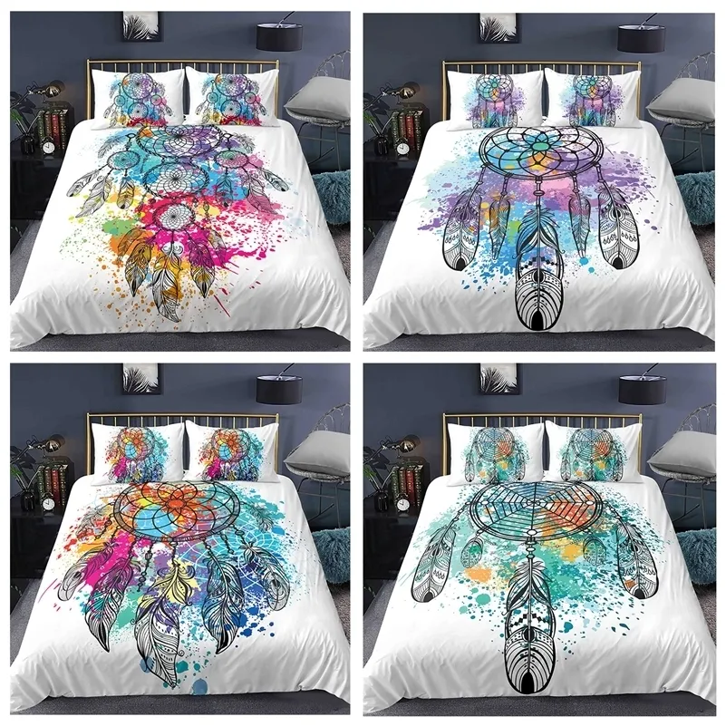 Färgglada Dream Duvet Cover Sets Catcher Commanter Cover Soft Fabric King Queen Enkel storlek sängkläder 201210